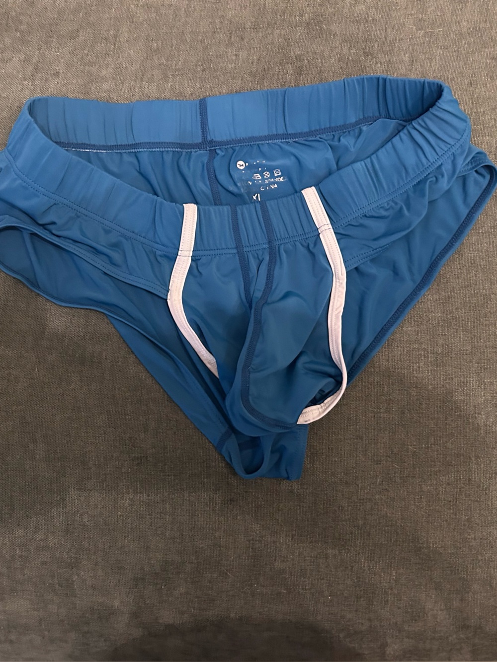 Men's Blue Swim Briefs with White Trim